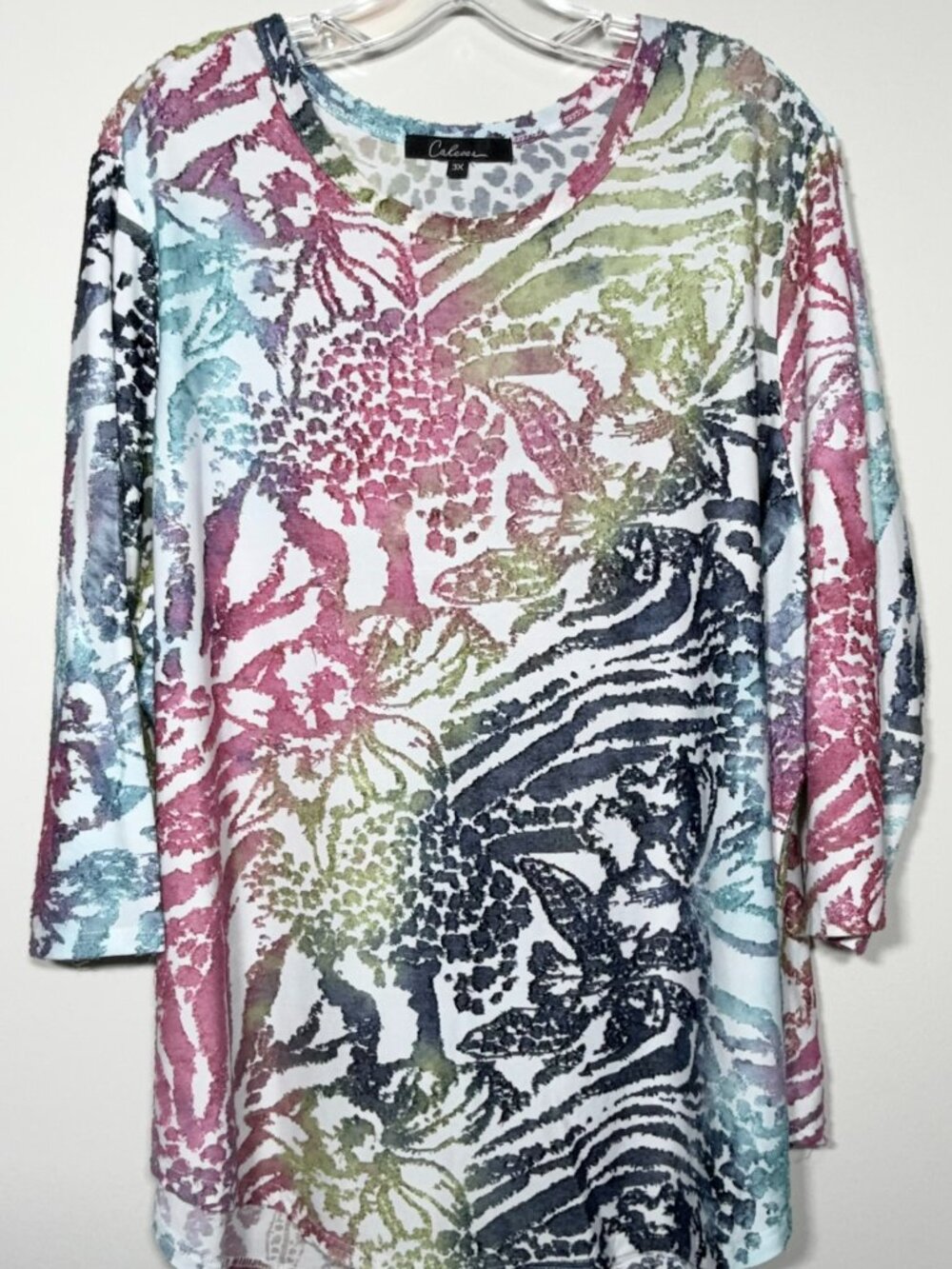 Calessa Multi-Color Burn-Out Top 3X